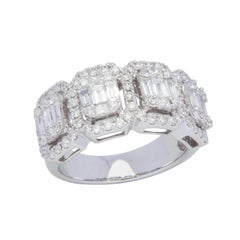 18 Karat White Gold Quattro Diamond Cluster Ring 18 Karat White Gold Quattro Diamond Cluster Ring
