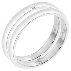 Bague en or blanc 18 carats avec insert de diamants