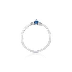 18 Karat White Gold Ring with Blue Sapphires 'In Stock'