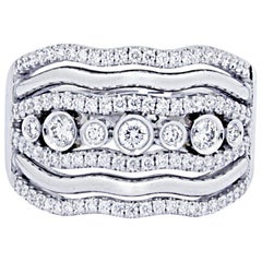 18 Karat White Gold Cocktail Ring with Brilliant Cut Diamonds