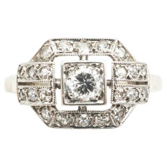 18 Karat White Gold Ring with Diamonds