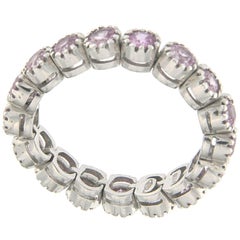 Anello in oro bianco 18 carati con zaffiro rosa