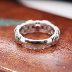 18 Karat White Gold Roberto Coin Diamond Basket Weave Ring VHK#551