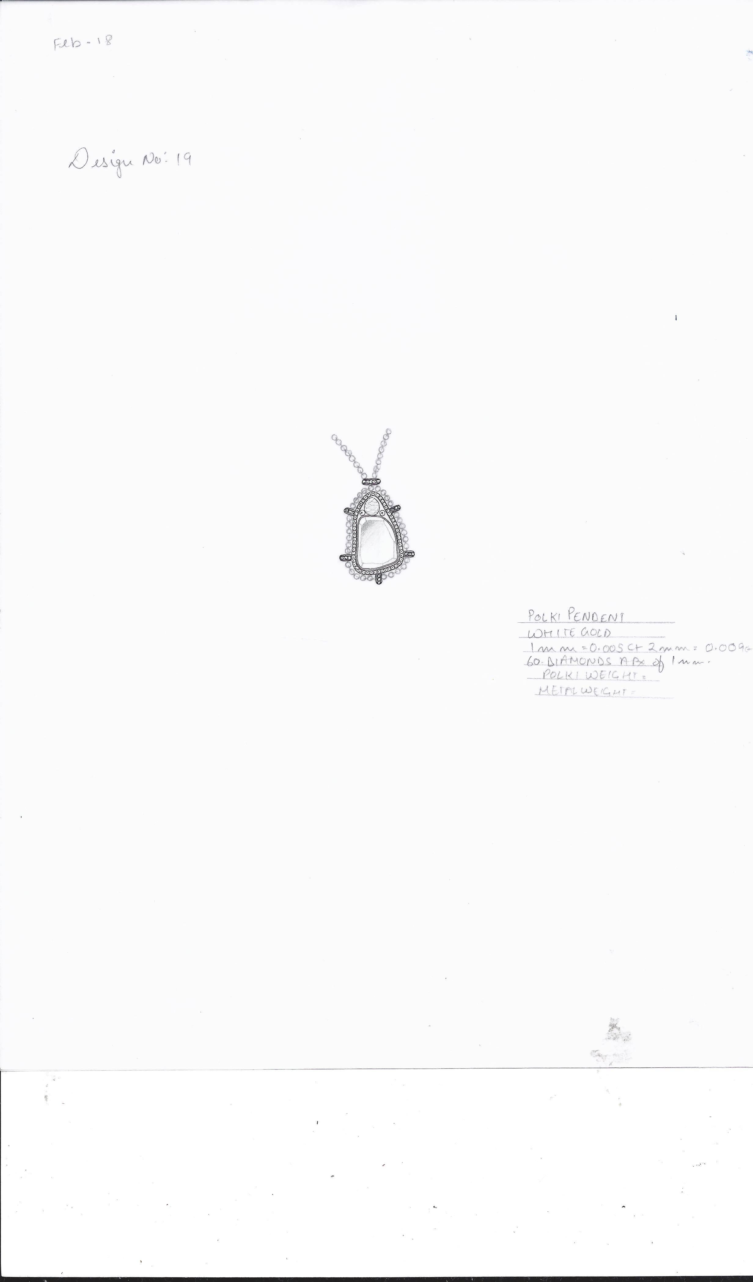 Women's or Men's Manpriya B 18 Karat White Gold Rose Cut and Slice Diamond Pendant Chain Necklace