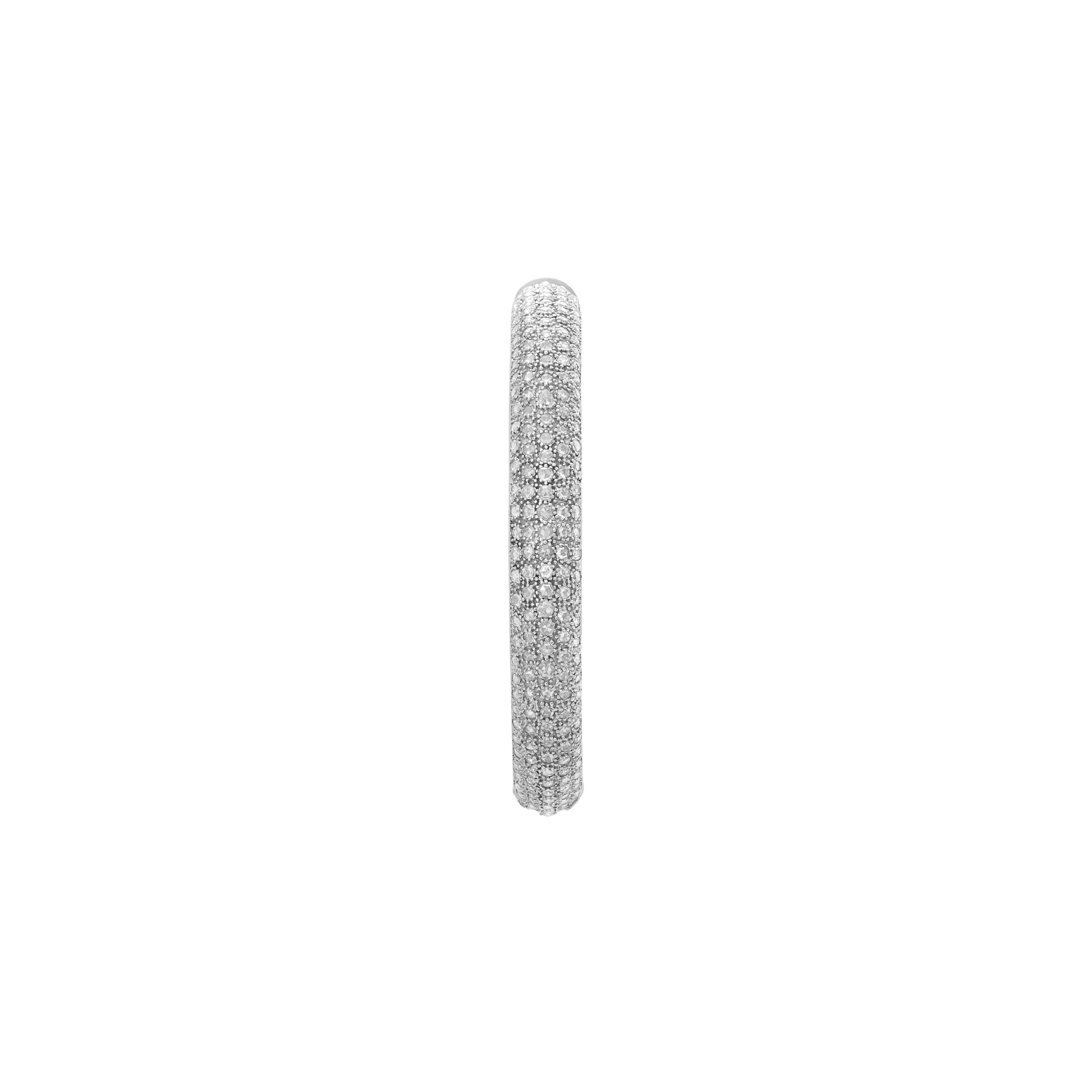 Contemporary 18 Karat White Gold Rosecut Diamond Cuff Bracelet For Sale