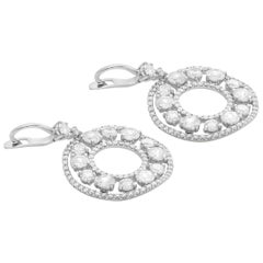 18 Karat White Gold Rosecut Diamond Dangle Earrings