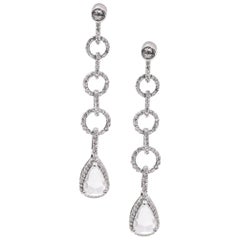18 Karat White Gold Rosecut Diamond Earrings