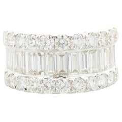 Bracelet d'éternité en or blanc 18 carats avec diamants ronds et baguettes