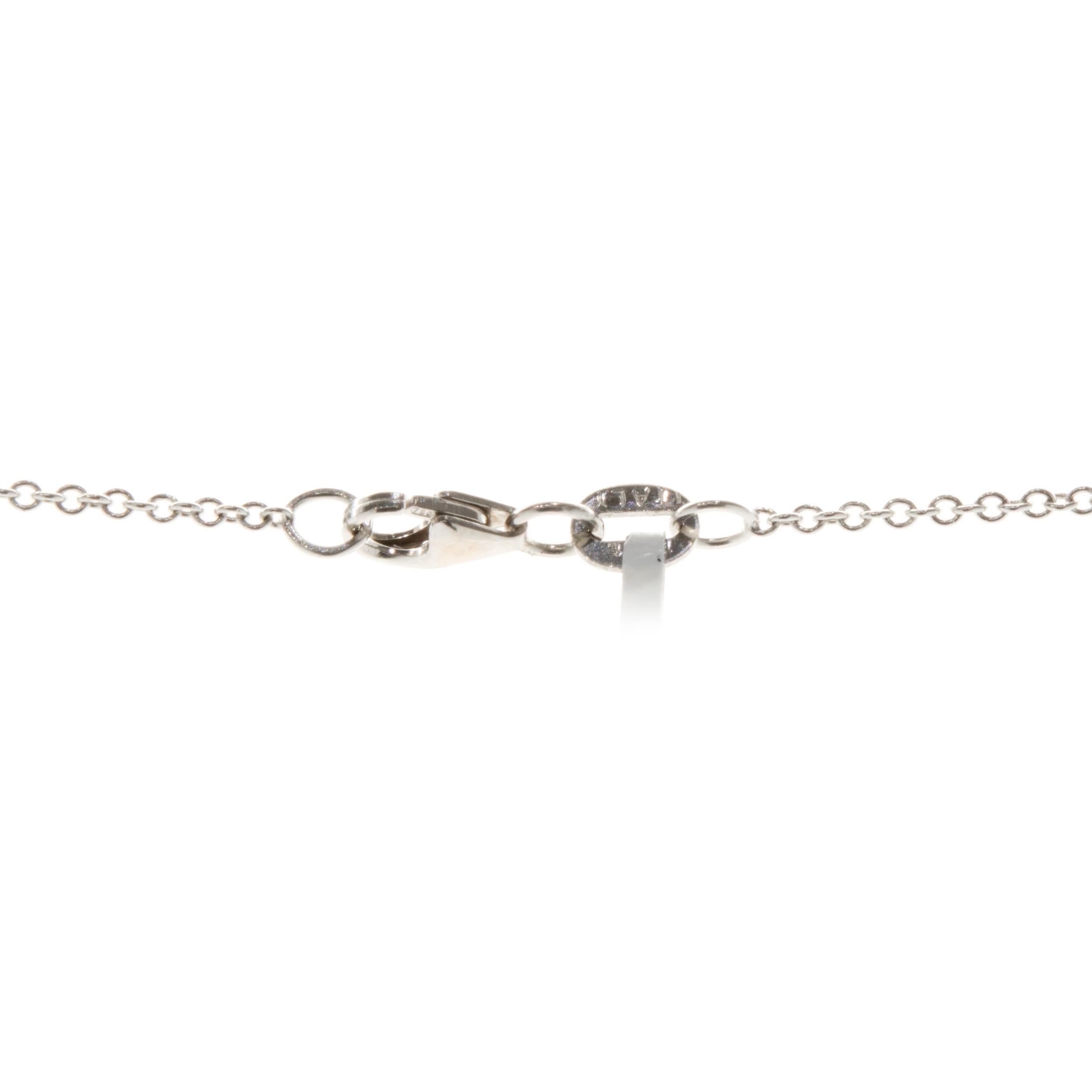 18 Karat Weißgold Lariat-Halskette mit rundem und Diamanten im Smaragdschliff Damen im Angebot