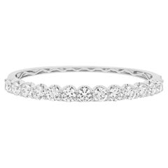 Pulsera de oro blanco de 18 quilates con diamantes redondos talla brillante