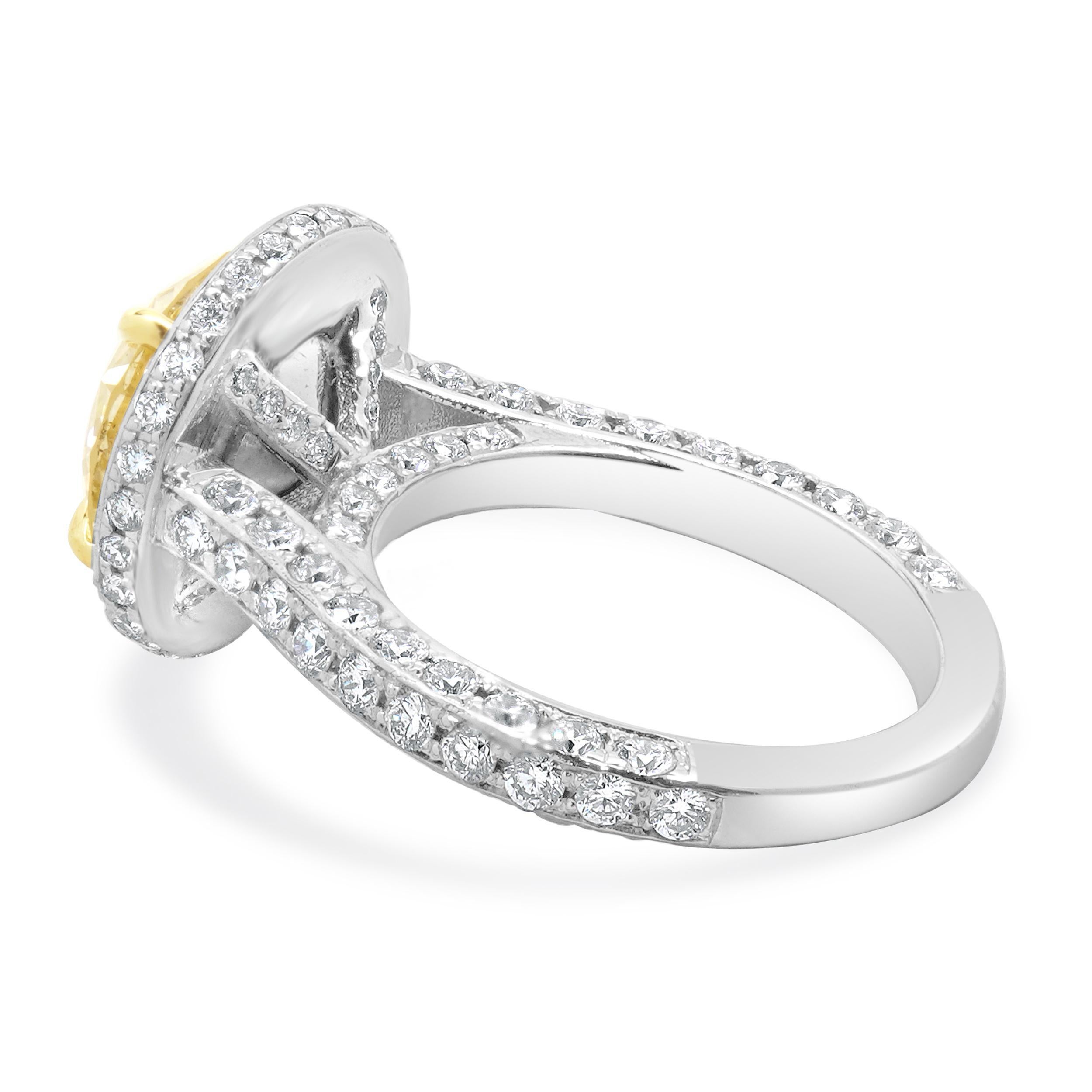 Anillo de compromiso de oro blanco de 18 quilates con diamante redondo talla brillante Corte redondo en venta