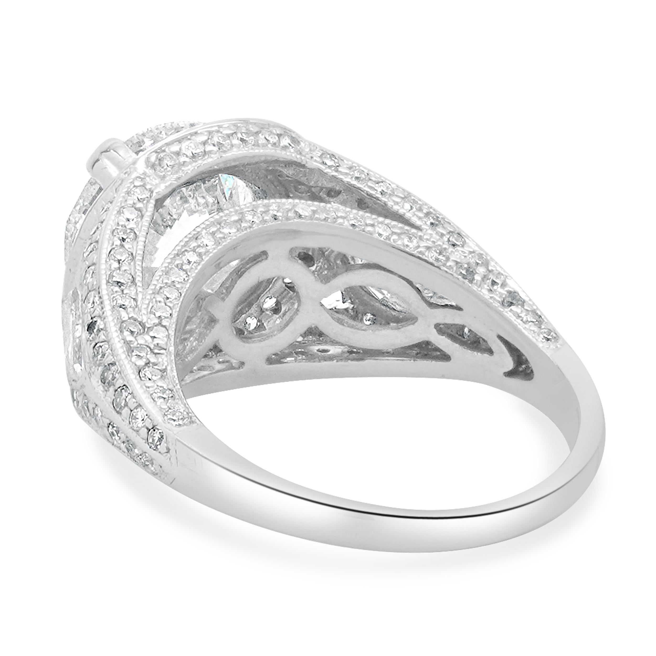 Anello di fidanzamento con diamante taglio brillante rotondo in oro bianco 18 carati In condizioni ottime in vendita a Scottsdale, AZ
