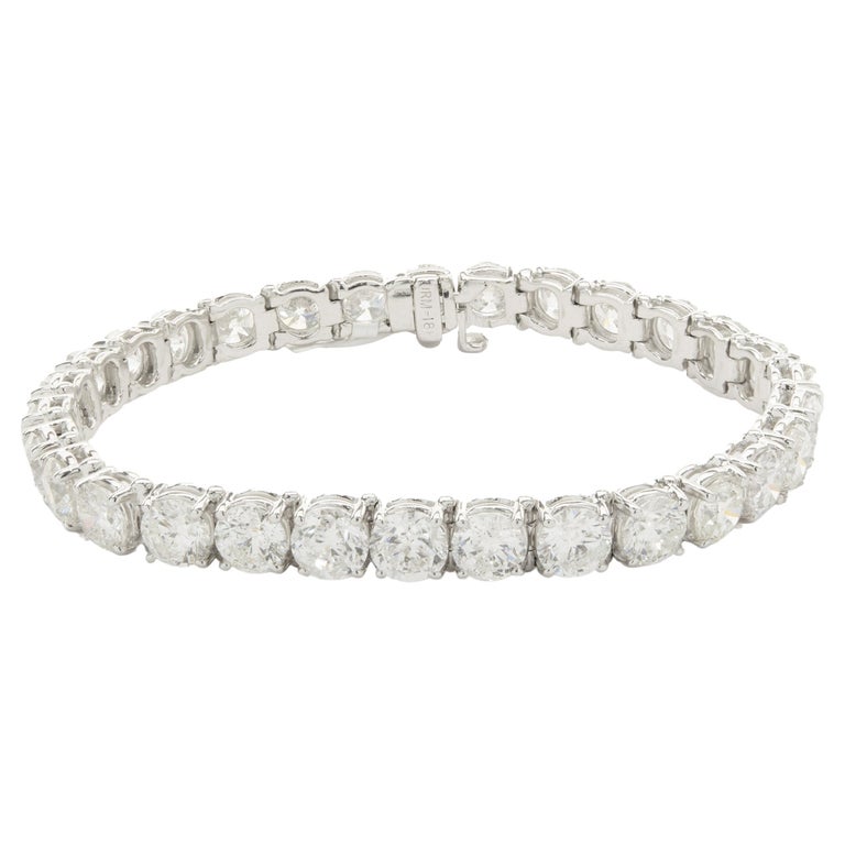 18ct White Gold 4.87ct Round Brilliant Tennis Bracelet