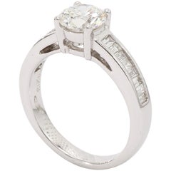18 Karat White Gold Round Brilliant Diamond Cut, Engagement Ring