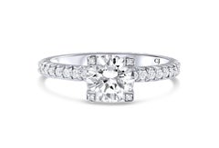 18 Karat White Gold Round Brilliant Diamond Ring, GIA Certified