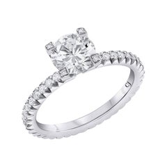 18 Karat White Gold Round Brilliant Diamond Ring, GIA Certified