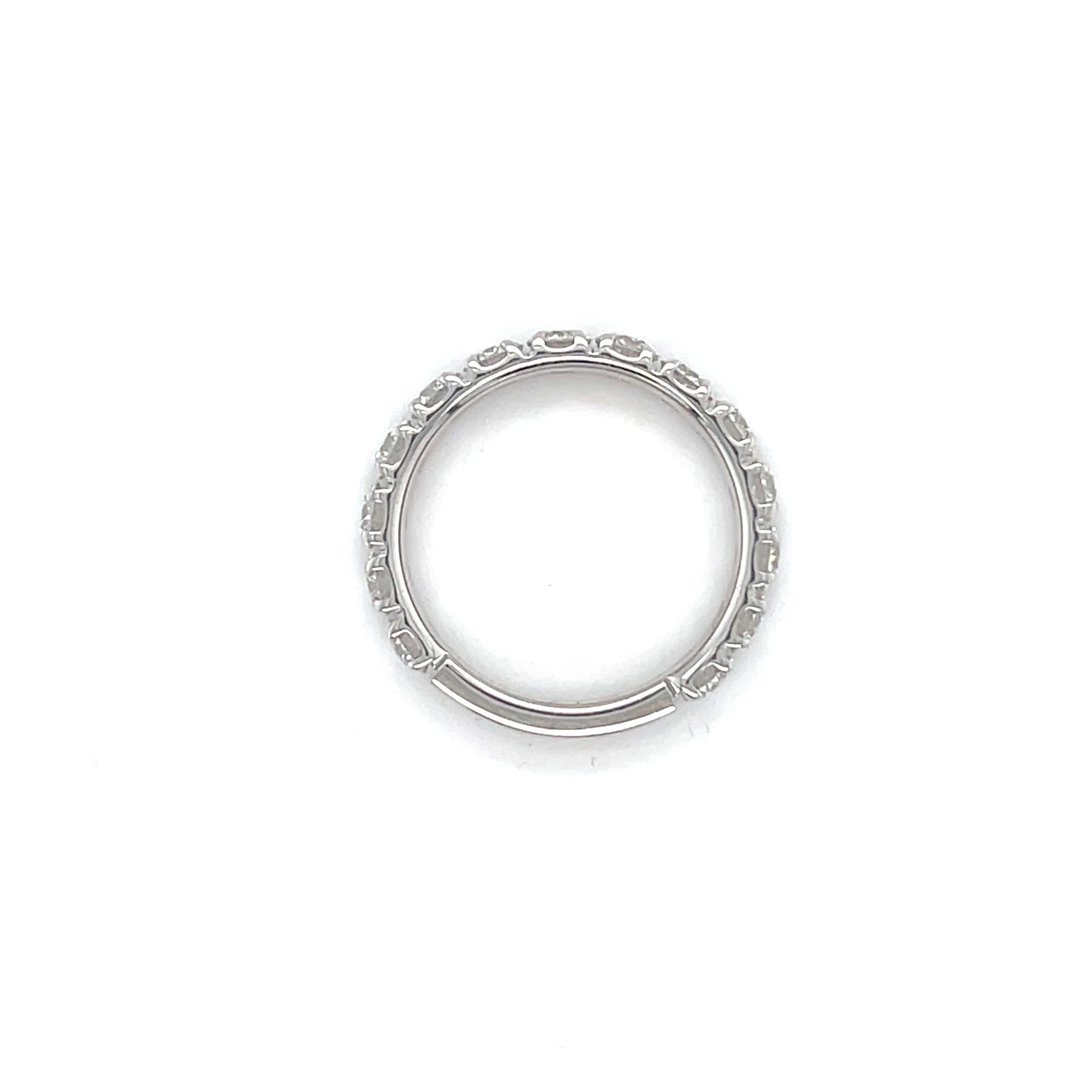 Contemporary 18 Karat White Gold ANNIVERSARY Band Ring For Sale