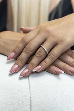 18 Karat White Gold Round Diamond Band Ring