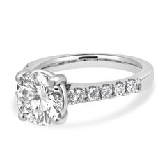 18 Karat White Gold Round Diamond Engagement Ring