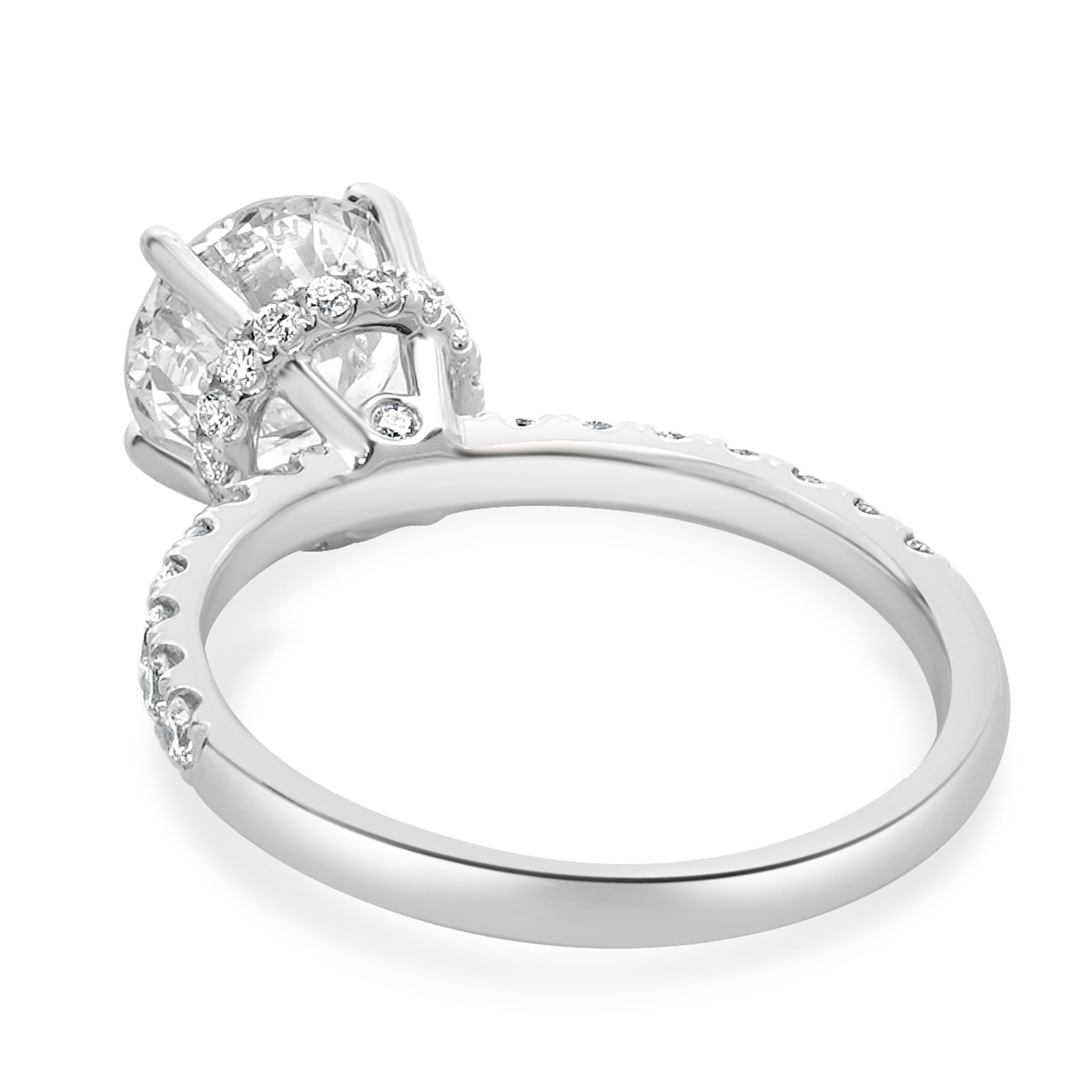 Verlobungsring aus 18 Karat Weißgold mit rundem Diamanten im Zustand „Hervorragend“ im Angebot in Scottsdale, AZ