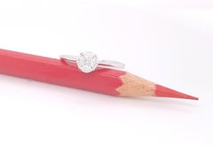 18 Karat White Gold Round Illusion Diamond Engagement Ring