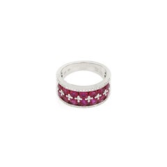 18 Karat White Gold Ruby and Diamond Band Ring