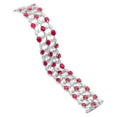 18 Karat White Gold Ruby and Diamond Bracelet