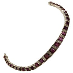 18 Karat White Gold Ruby and Diamond Bracelet