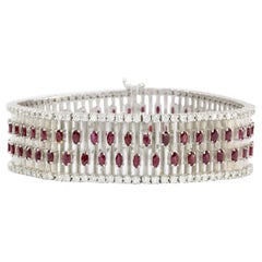 18 Karat White Gold Ruby and Diamond Bracelet