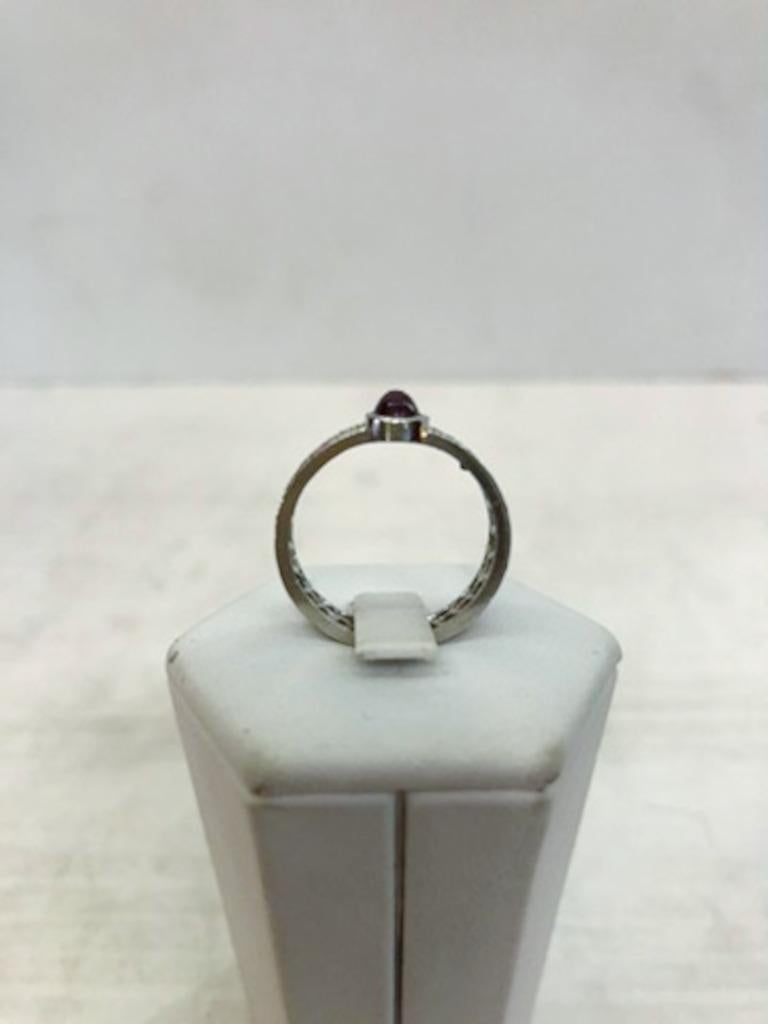 18 Karat White Gold Ruby and Diamond Eternity Ring In Good Condition For Sale In Palm Springs, CA