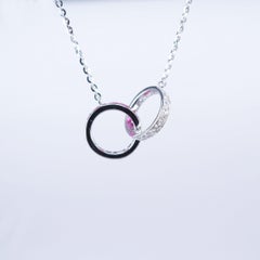 18 Carat White Gold Ruby and Diamond Necklace
