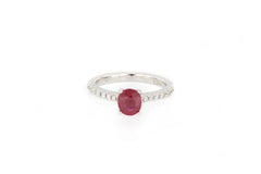18 Karat White Gold Ruby and Diamond Ring