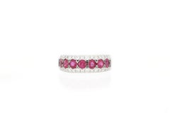 18 Karat White Gold Ruby and Diamond Ring