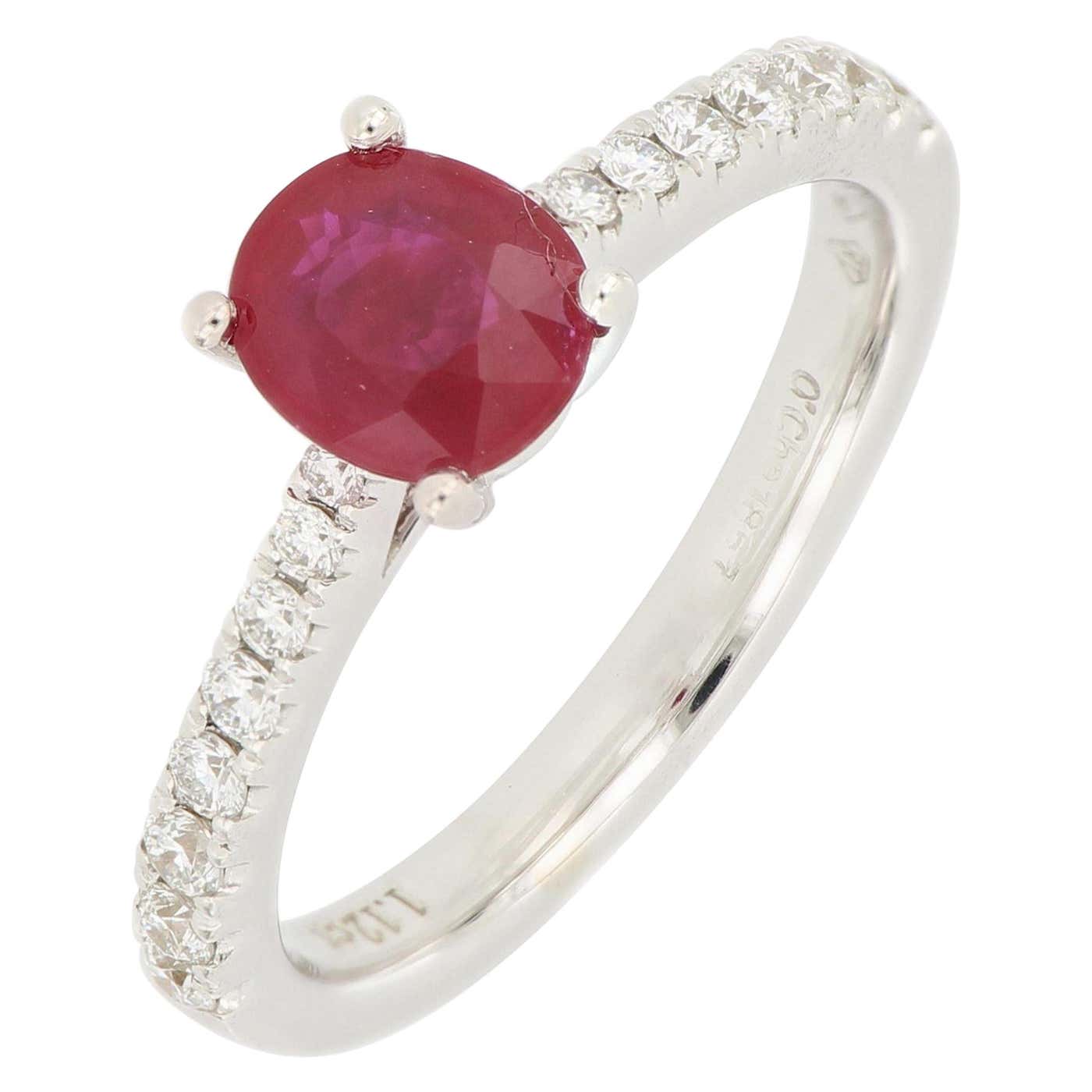 18 Karat White Gold Ruby and Diamond Ring For Sale at 1stDibs | 3 gram ...