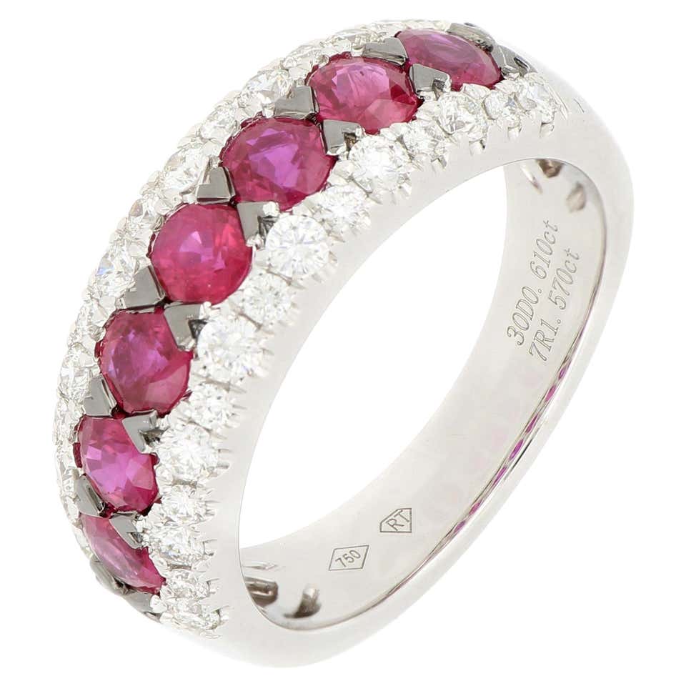 18 Karat White Gold Ruby and Diamond Ring For Sale at 1stDibs | 3 gram ...