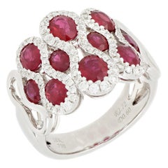 18 Karat White Gold Ruby and Diamond Ring