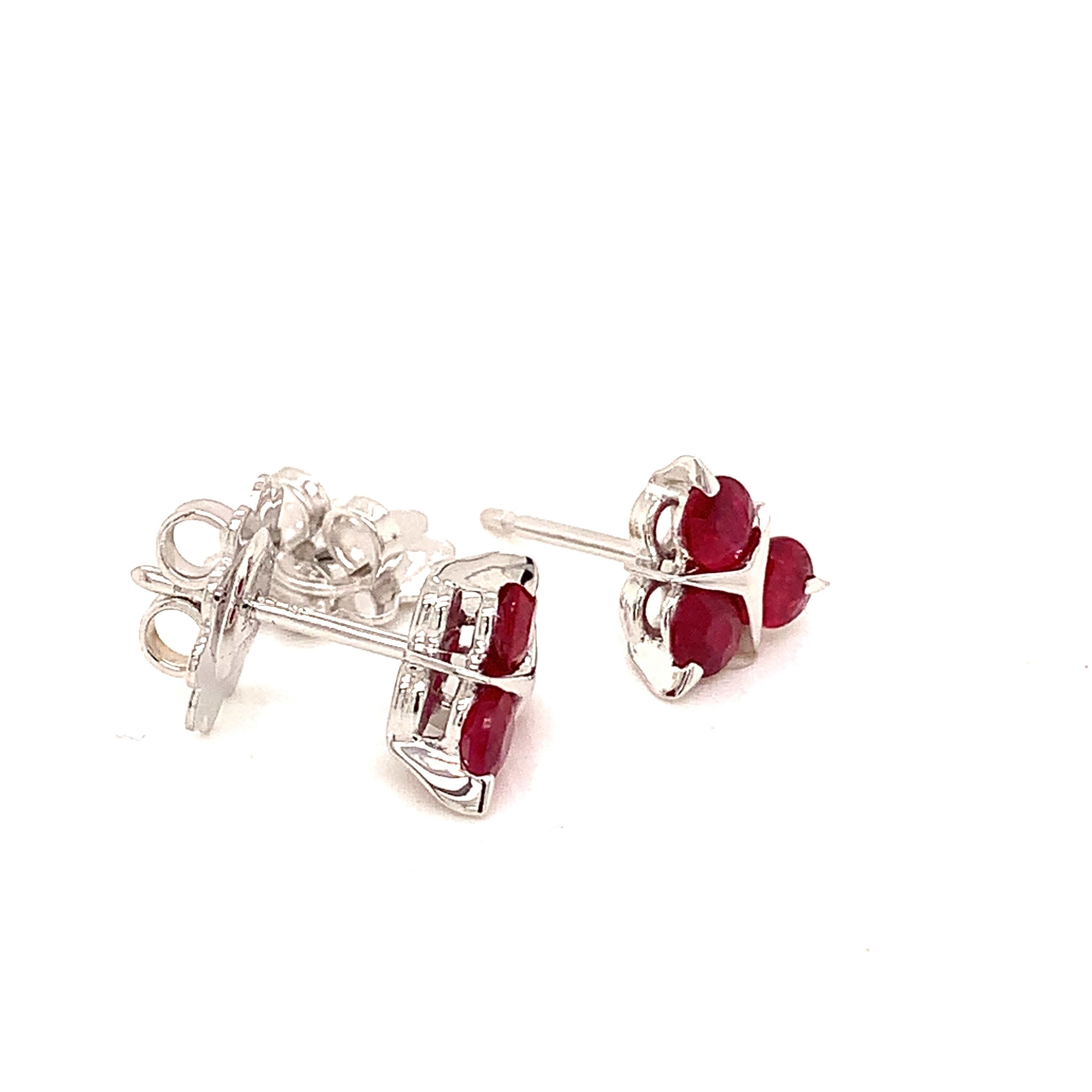 Garavelli earrings   in  very unique and pretty design, in white gold 18 kt with six perfect round rubies to a total carat weight of 1.26
 Available also in diamonds, brown diamonds, black diamonds, sapphires, emeralds. Matching pendant