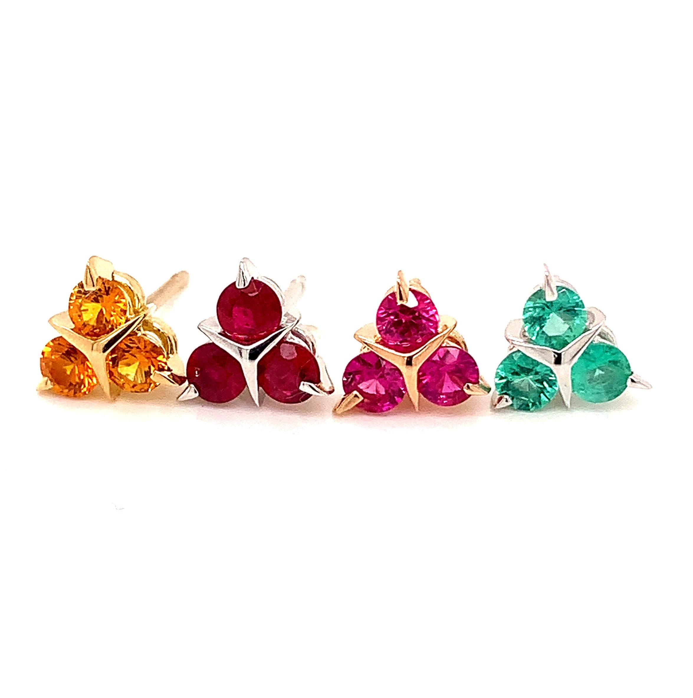 18 Karat White Gold Ruby Garavelli Stud Earrings 2
