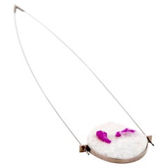 Contemporary 18 Karat White Gold Ruby Necklace