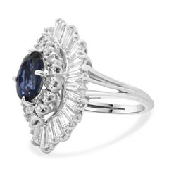18 Karat White Gold Sapphire and Diamond Ballerina Ring