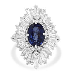 18 Karat White Gold Sapphire and Diamond Ballerina Ring