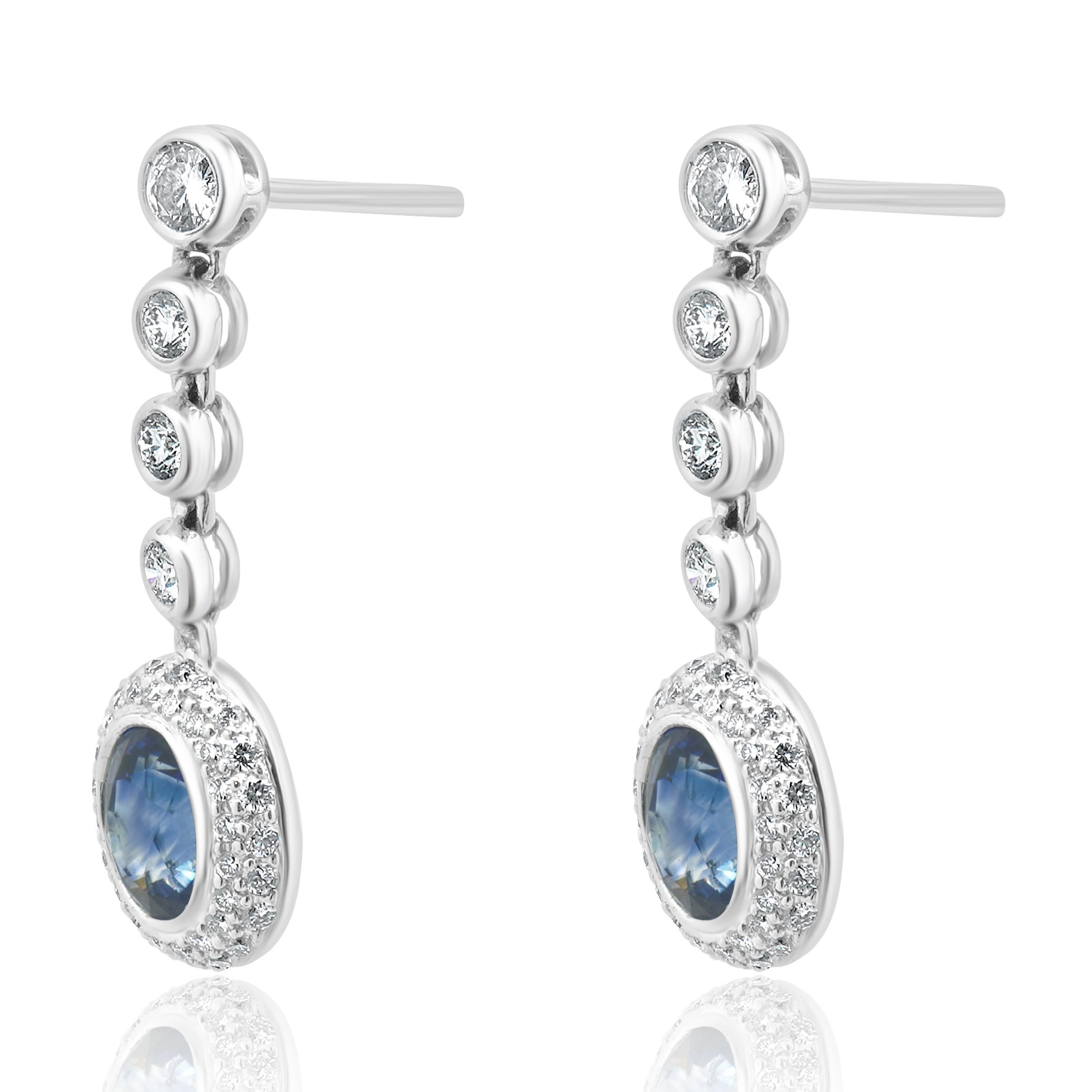 Designer: personalizzato
Materiale: oro bianco 18 carati
Zaffiro: 2 tagli ovali = 1,78cttw
Diamante: 108 tagli rotondi a brillante = 0,73cttw
Colore: H
Chiarezza: SI1
Peso: 4.65 grammi