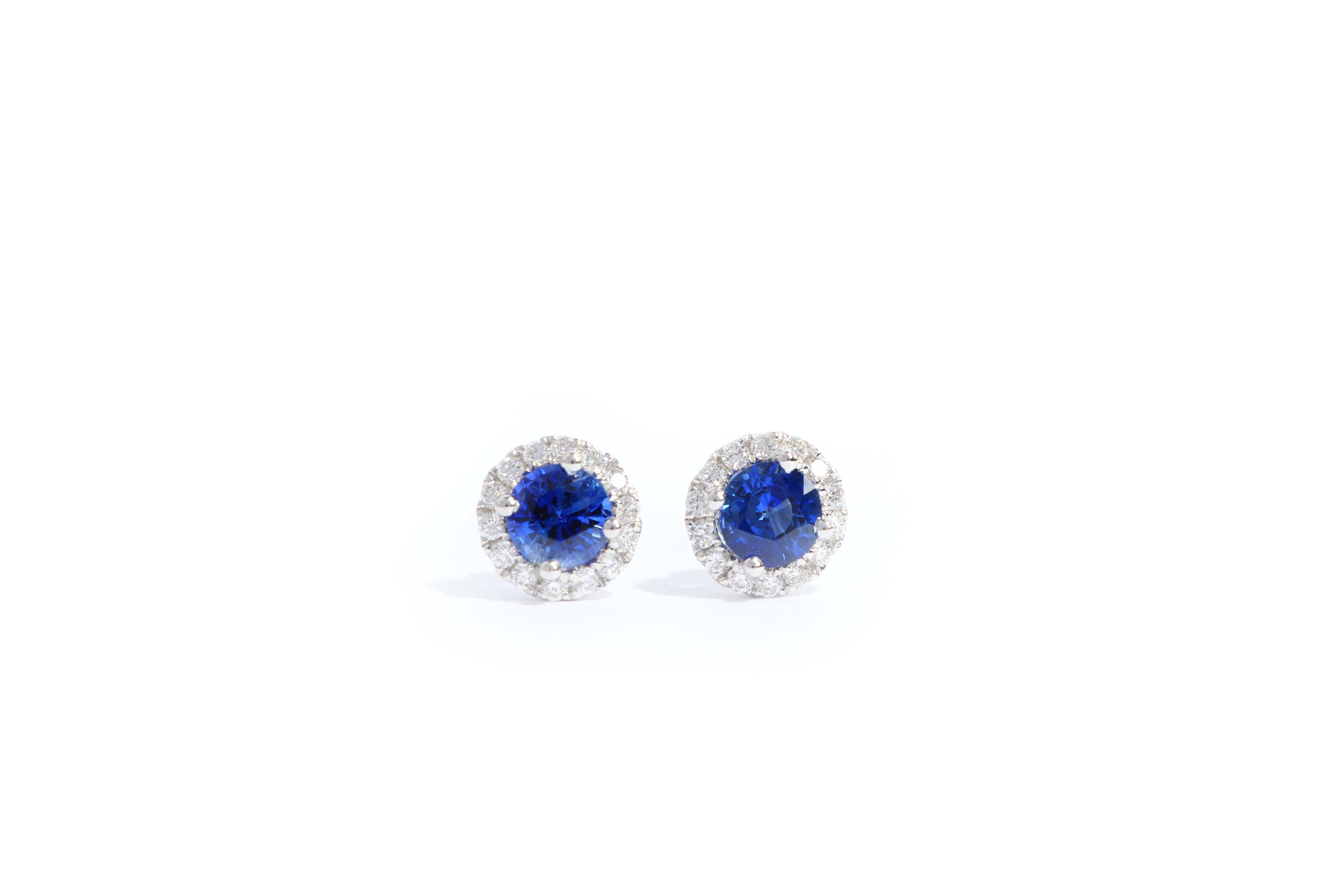 A classic pair of earrings, set with bright colour natural sapphire weighing approximately 0.62 carats, framed by brilliant-cut diamonds weighing approximately 0.16 carats, mounted in 18 karat white gold.
O’Che 1867 is renowned for its high