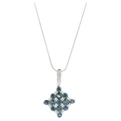 18 Karat White Gold Sapphire and Diamond Kite Necklace