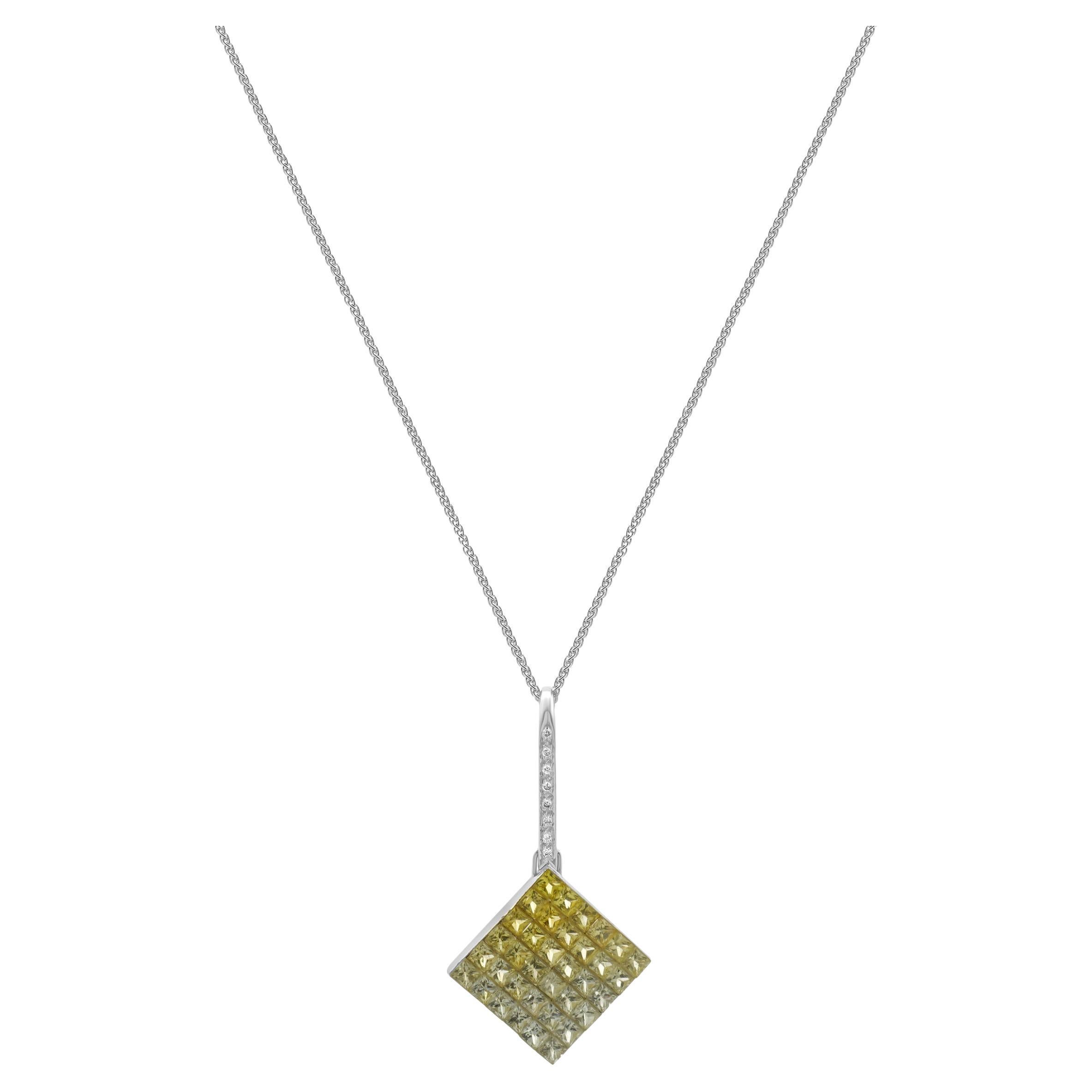 Collana Kite in oro bianco 18 carati con zaffiri e diamanti