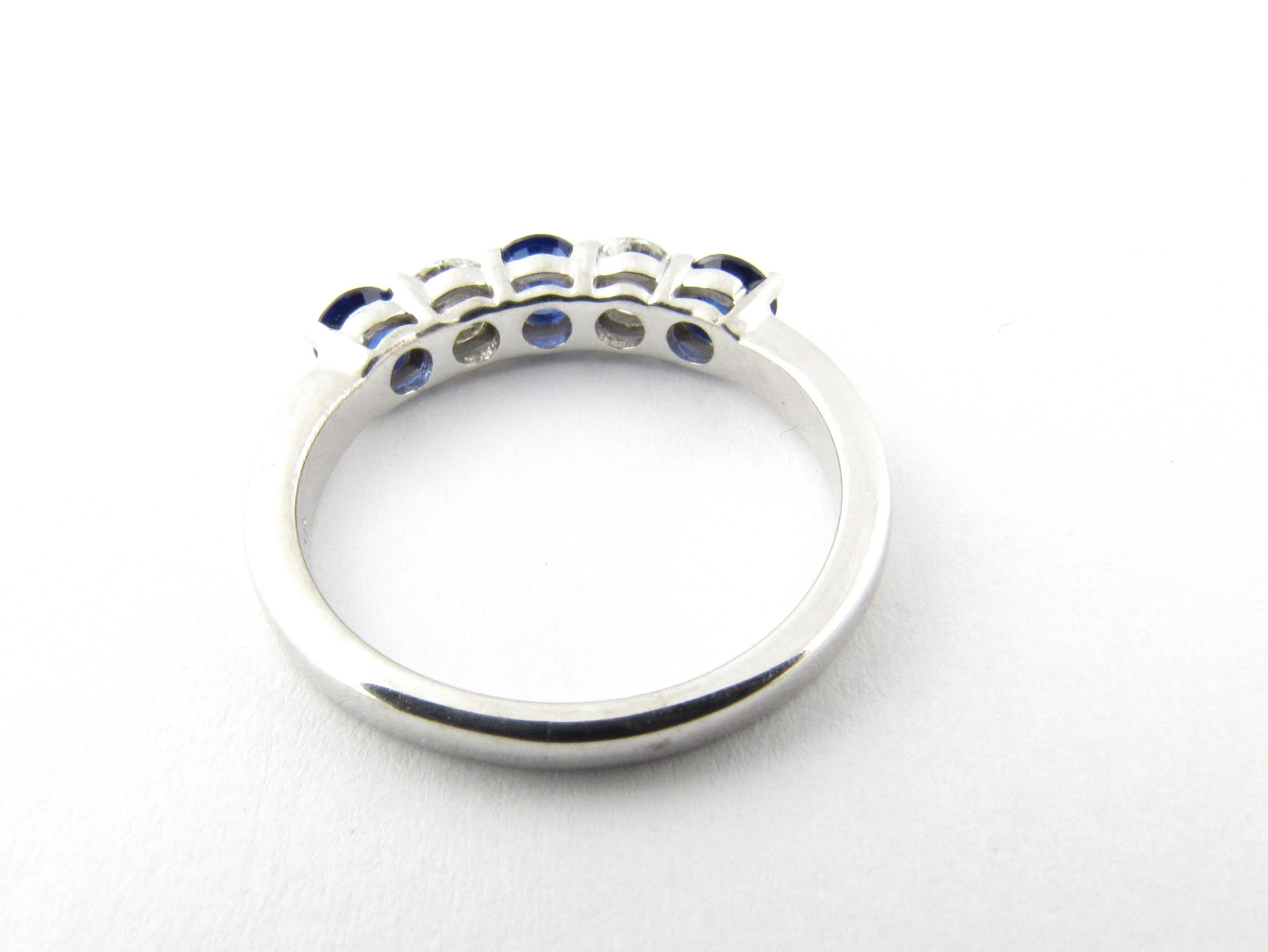 Women's 18 Karat White Gold Sapphire and Diamond Ring