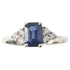 Bague en or blanc 18 carats avec saphirs et diamants