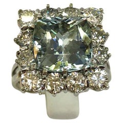 18 Karat White Gold Sapphire and Diamond Ring