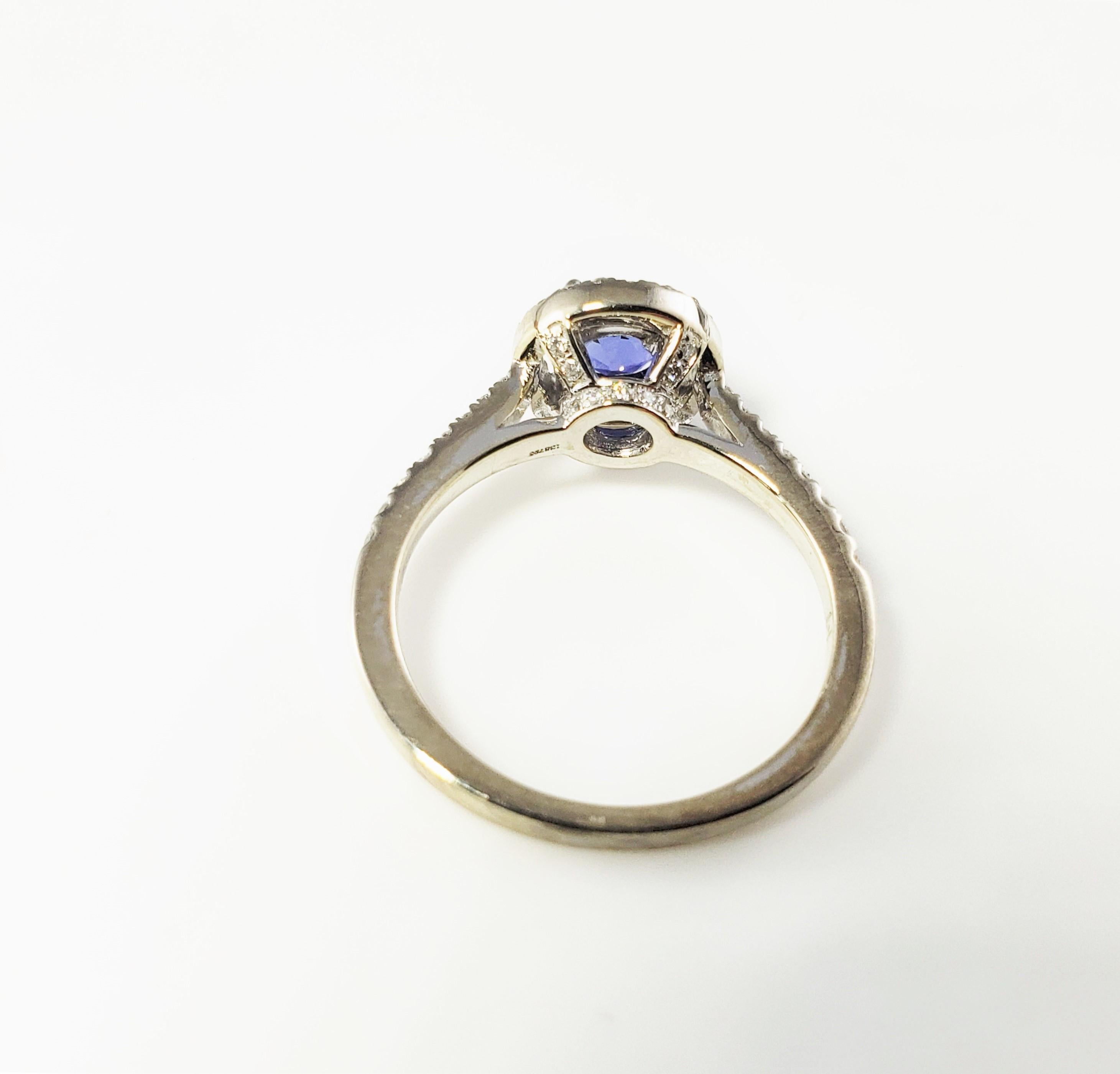 Women's 18 Karat White Gold Sapphire and Diamond Ring  For Sale