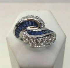 18 Karat Weißgold Saphir-Diamant-Ring
